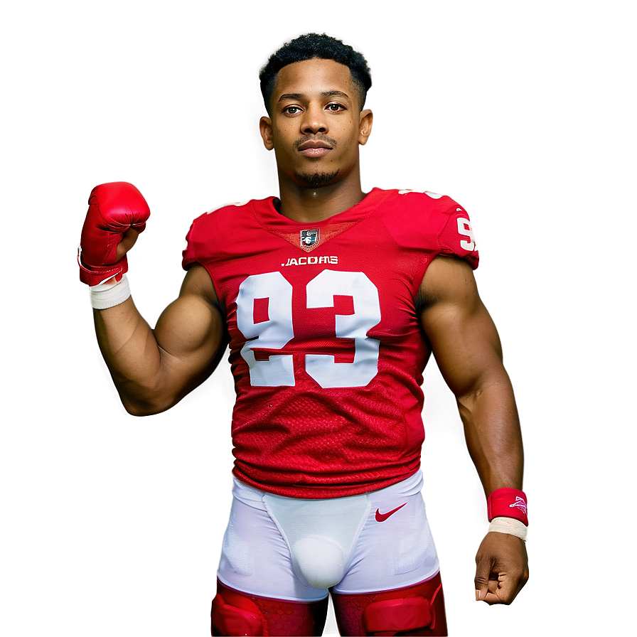 Football Player Power Pose PNG Image