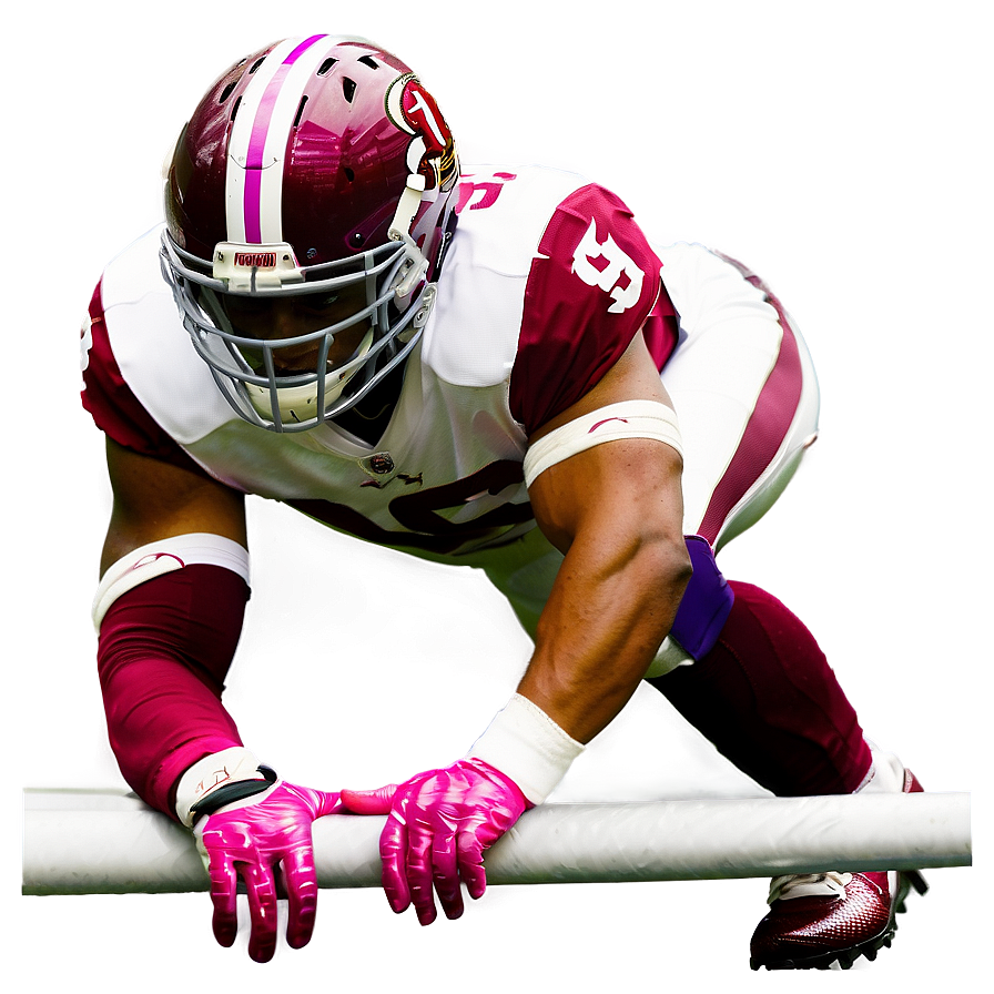 Football Player Three Point Stance PNG Image