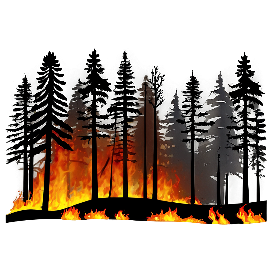 Forest Fire Night Png 20 PNG Image