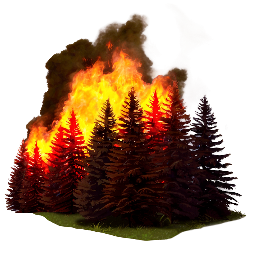 Forest Fire Night Png Lak20 PNG Image