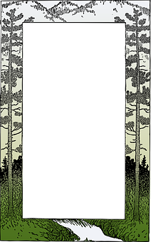 Forest Frame Blank Center Illustration PNG Image