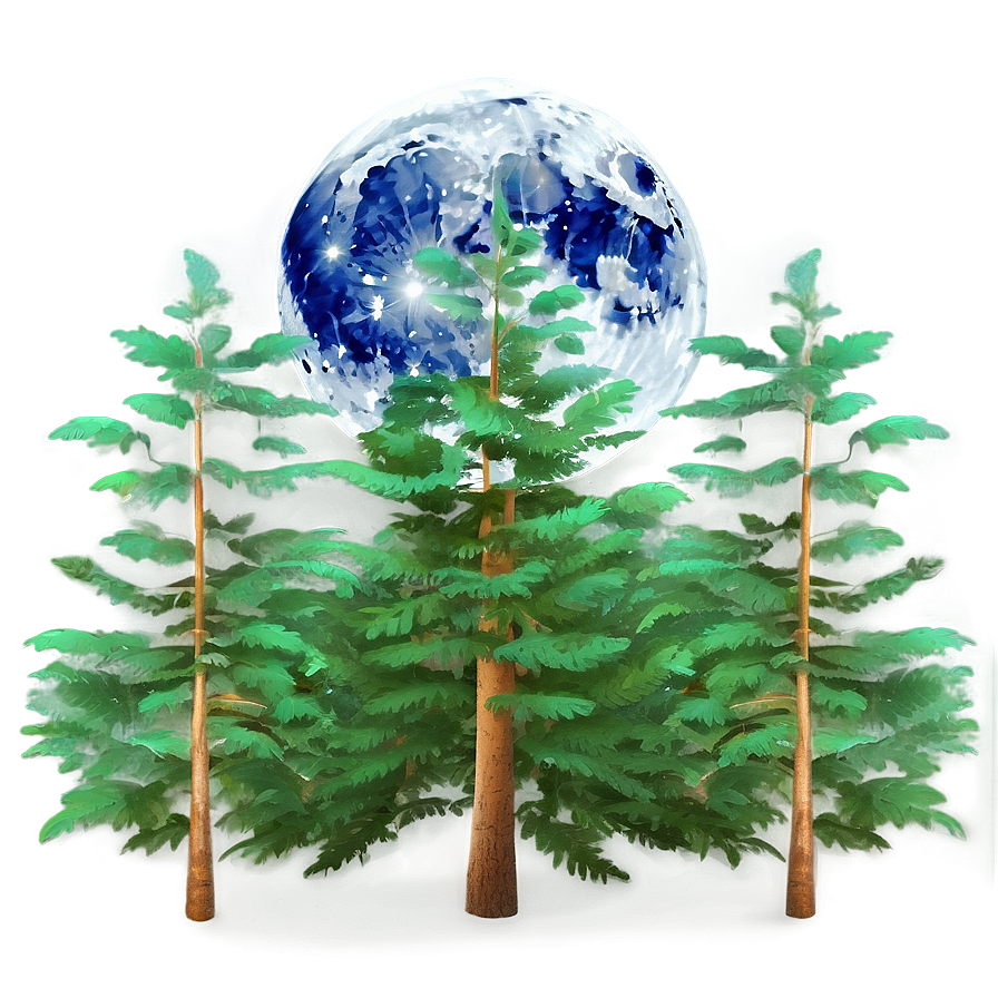 Forest Full Moon Night Png Jjt40 PNG Image