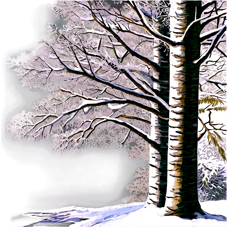 Forest In Winter White Png Aqh60 PNG Image