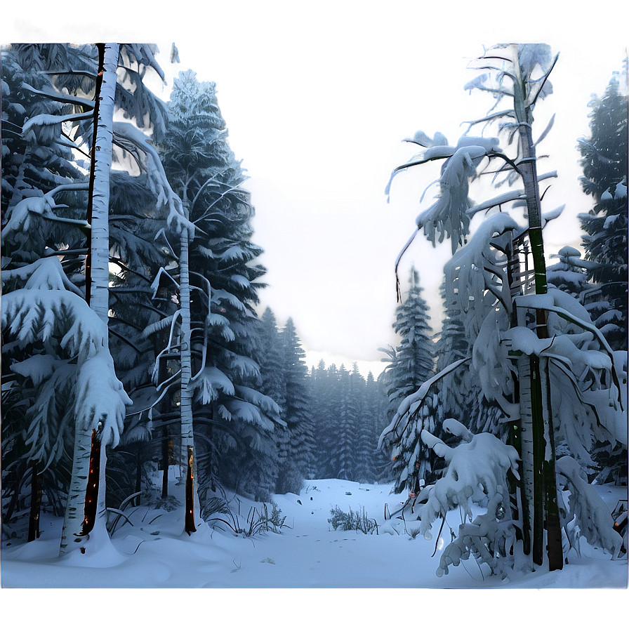 Forest Snowfall Serenity Png 05032024 PNG Image