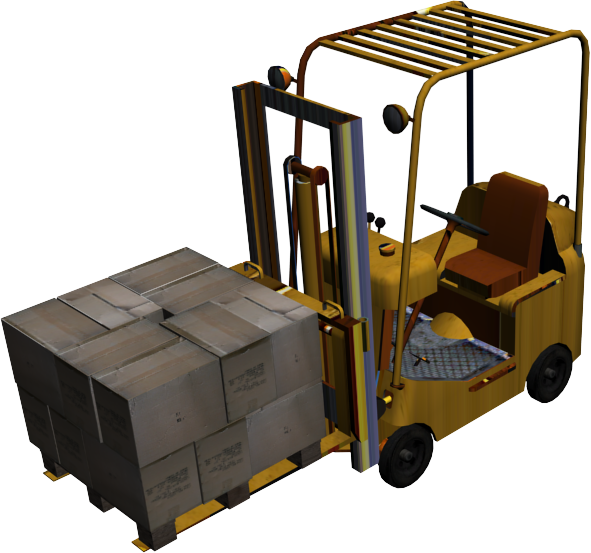 Forklift Loading Pallet3 D Model PNG Image