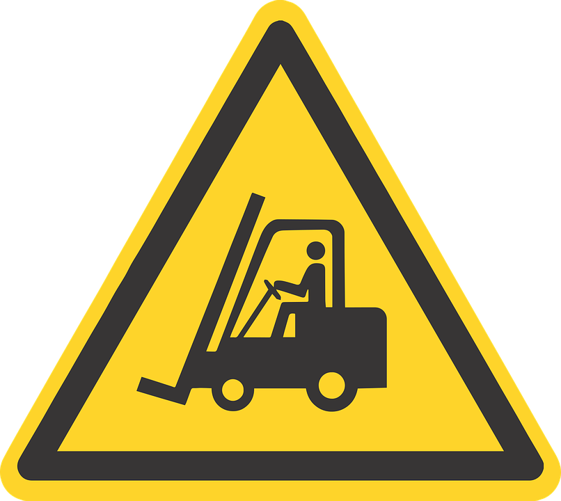 Forklift Warning Sign PNG Image