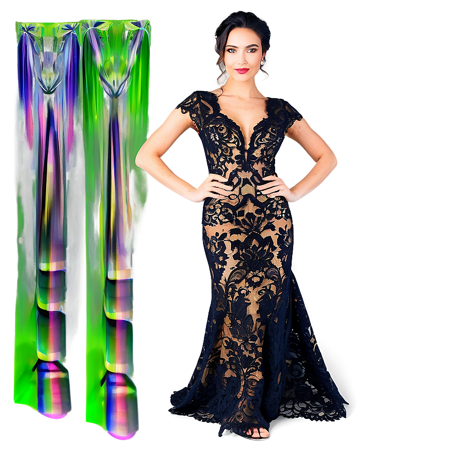 Formal Lace Gown Png Enf PNG Image