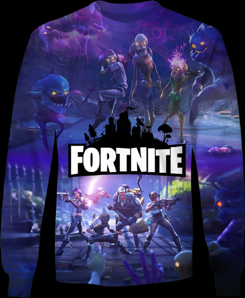 Fortnite Characters Battle T Shirt Design PNG Image