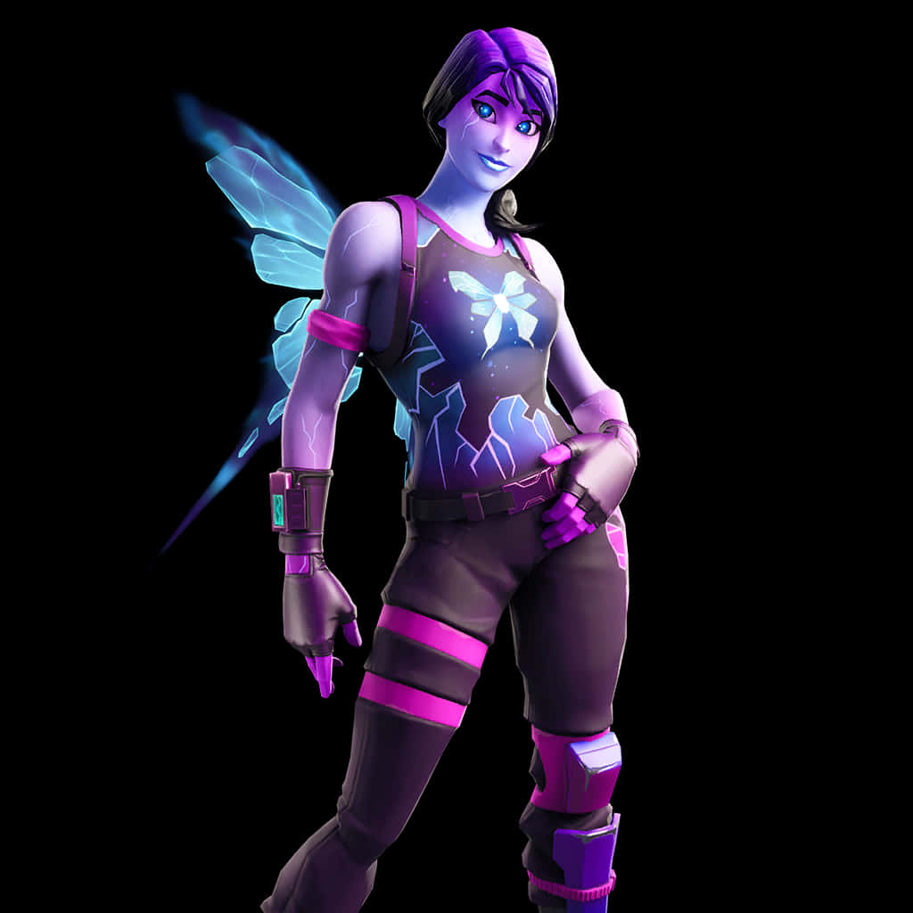 Fortnite Female Skinwith Butterfly Design PNG Image