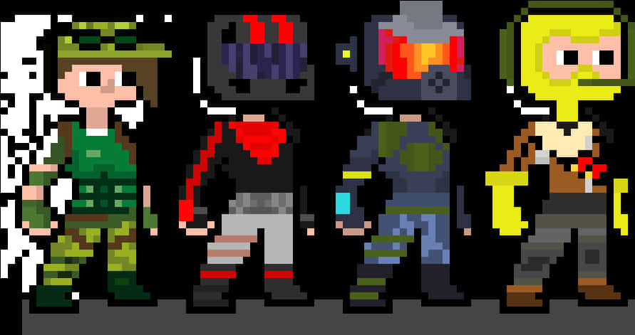 Fortnite Pixel Art Characters PNG Image