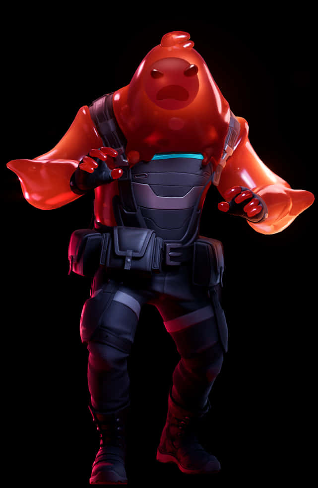 Fortnite_ Red_ Jelly_ Skin_ Character PNG Image