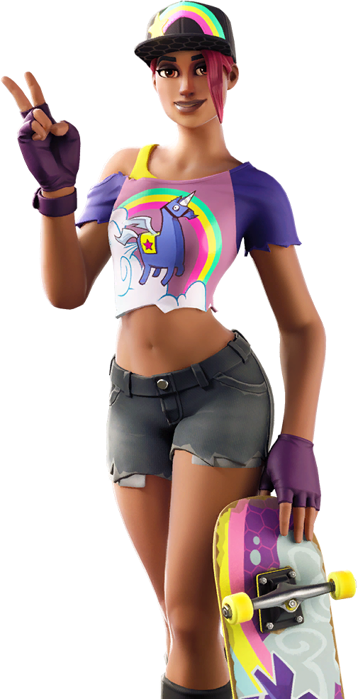 Fortnite Skater Girl Victory Pose PNG Image