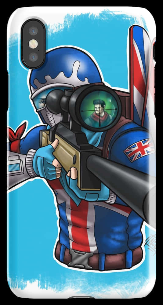 Fortnite Sniper Character Phone Case PNG Image