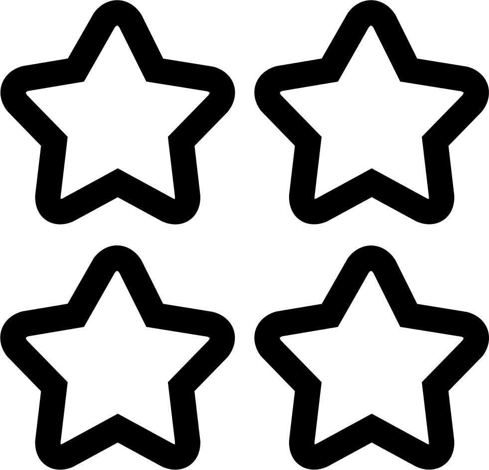 Four Black Stars Graphic PNG Image