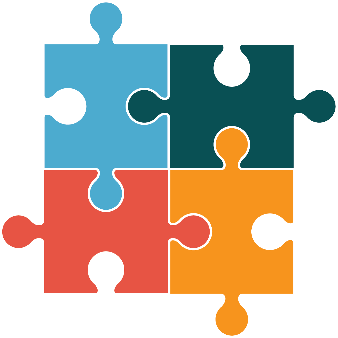 Four Color Jigsaw Puzzle PNG Image