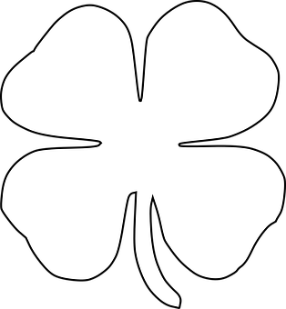 Four Leaf Clover Icon Blackand White PNG Image