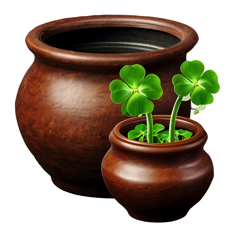 Four Leaf Clover In Pot Png 05252024 PNG Image