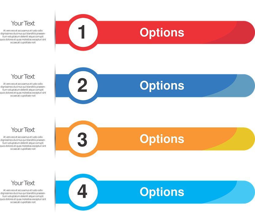 Four Step Options Infographic PNG Image