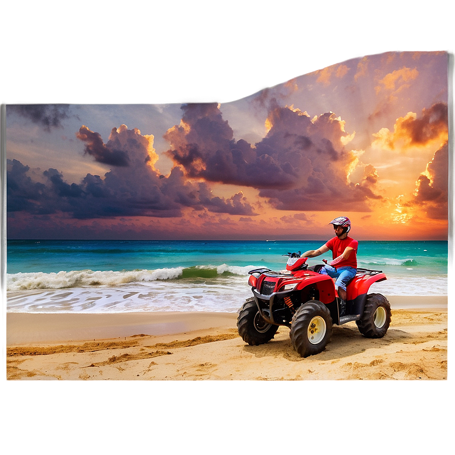 Four Wheeler Sunset Beach Png 06262024 PNG Image