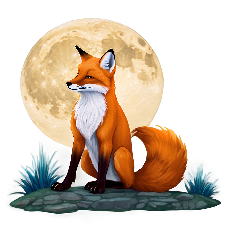 Fox By Moonlight Png 87 PNG Image