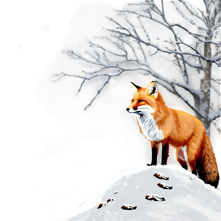 Fox In Snow Png Psv46 PNG Image