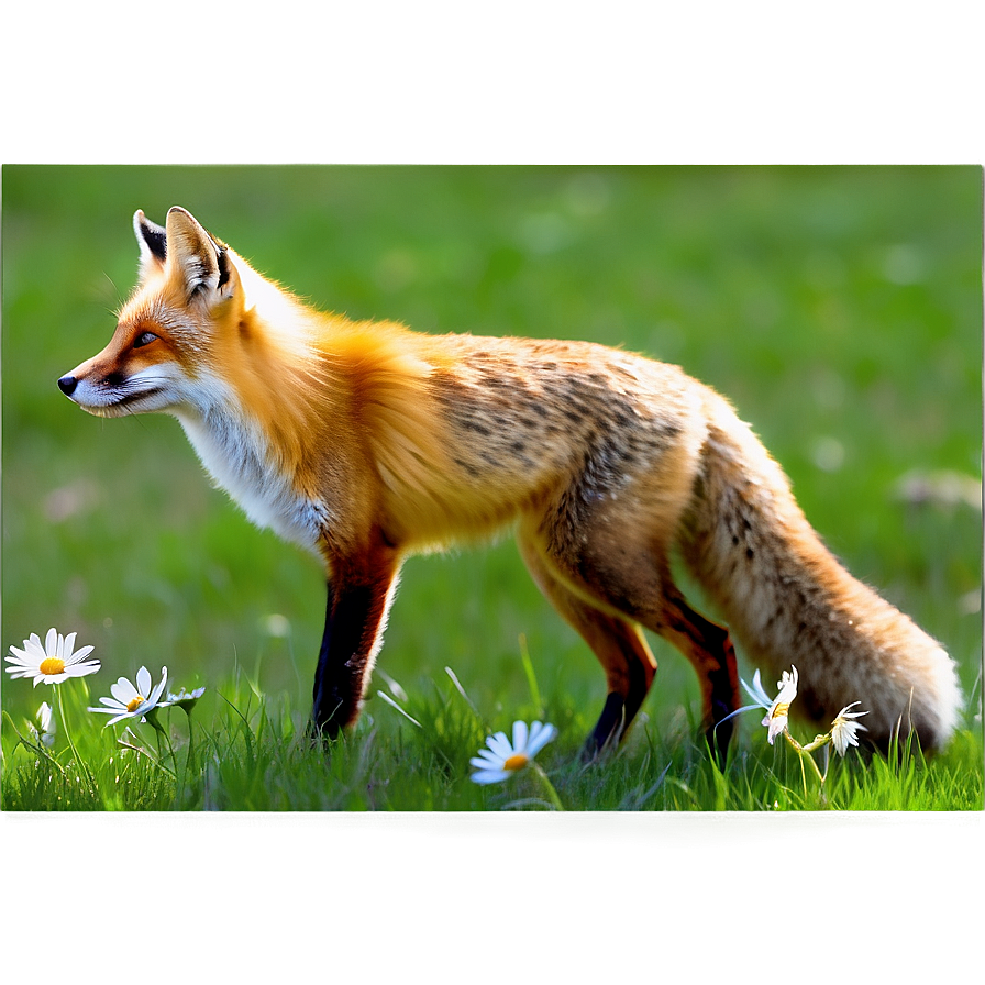 Fox In Wildflowers Png 30 PNG Image