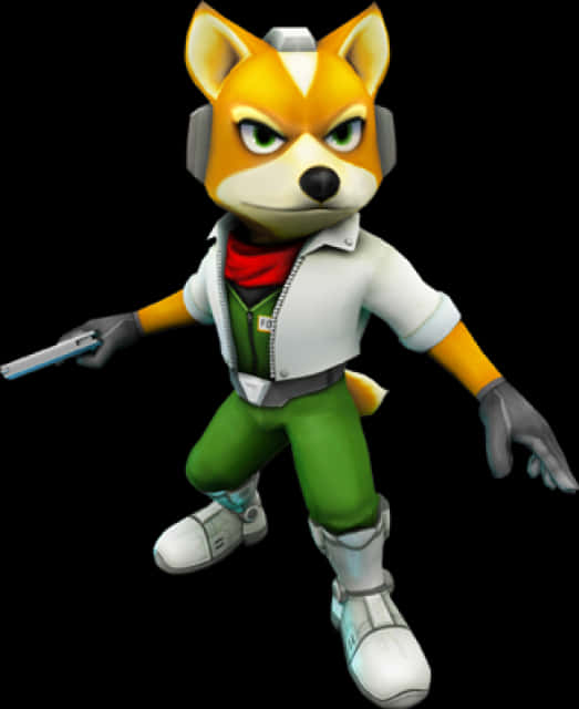 Fox Mc Cloud Star Fighter Pose PNG Image