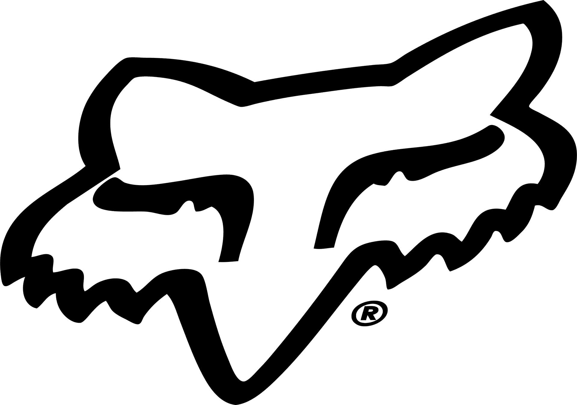 Fox Racing Logo Blackand White PNG Image