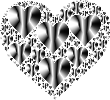 Fractal Hearts Pattern PNG Image