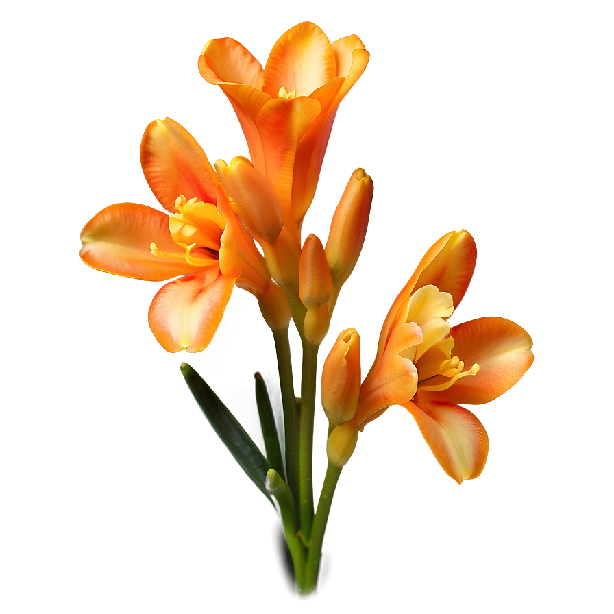 Fragrant Orange Freesia Png Les3 PNG Image