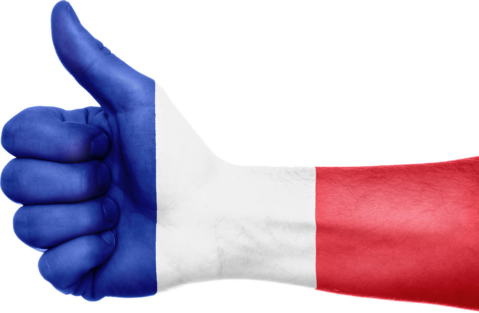 France Flag Thumbs Up Gesture PNG Image