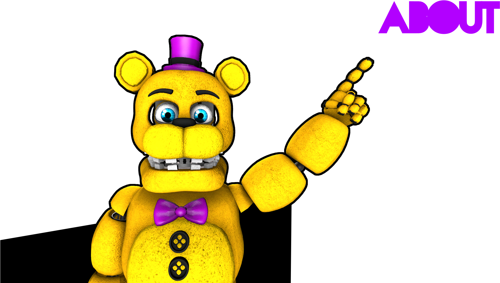 Fredbear Animated Character Pointing PNG Image