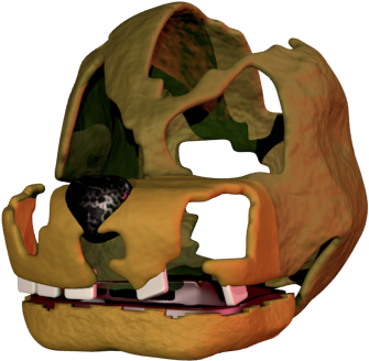 Fredbear Animatronic Head Damaged PNG Image