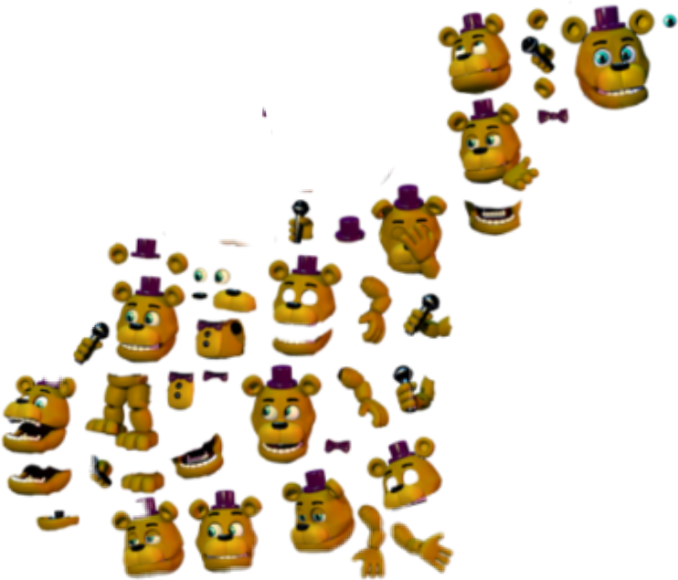 Fredbear Character Sprite Sheet PNG Image