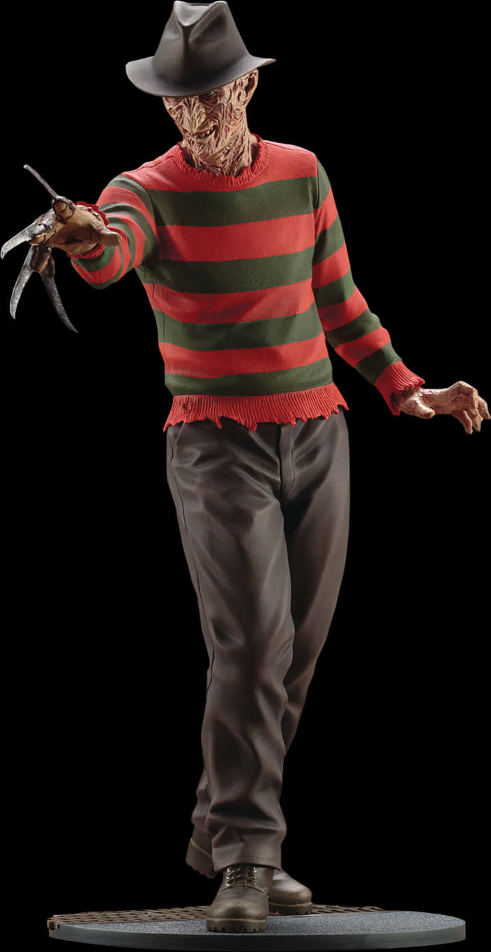 Freddy Krueger Figure Standing Pose PNG Image