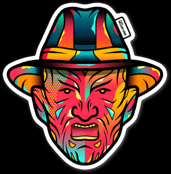 Freddy Krueger Pop Art Sticker PNG Image