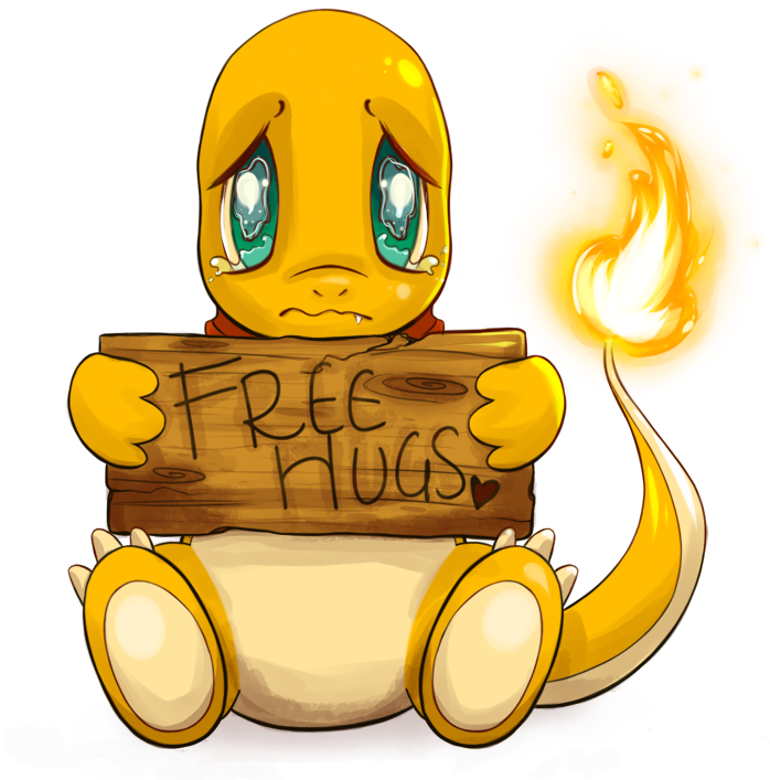 Free Hugs Sad Cartoon Character PNG Image