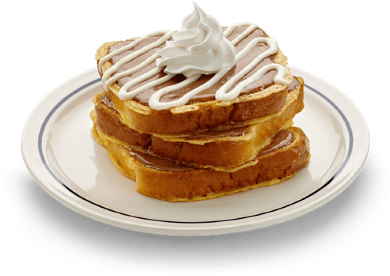 French Toast With Cream Drizzle.jpg PNG Image