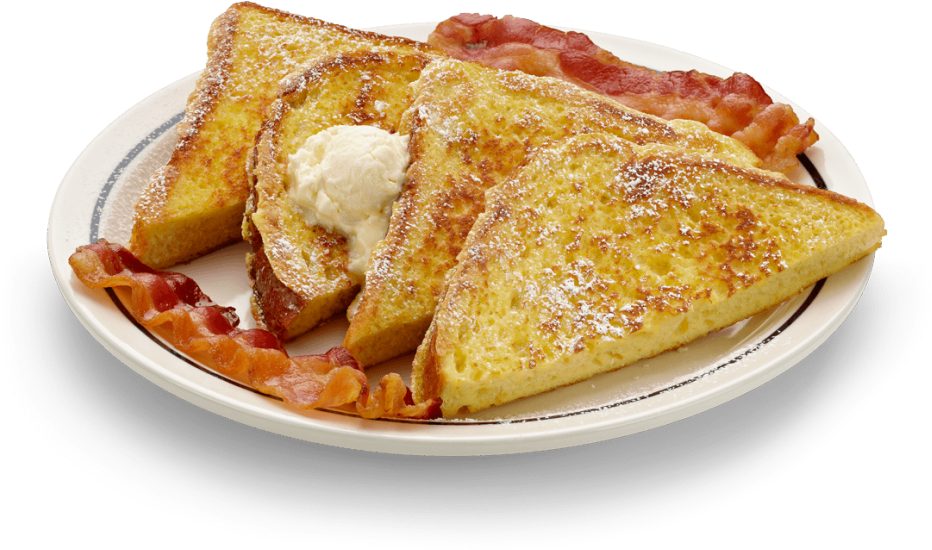 French Toastwith Baconand Syrup PNG Image