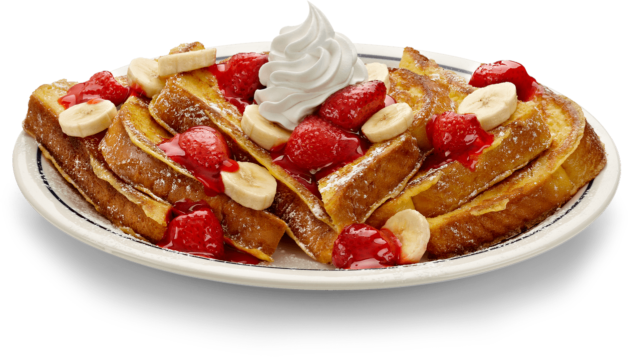 French Toastwith Fruitand Whipped Cream PNG Image