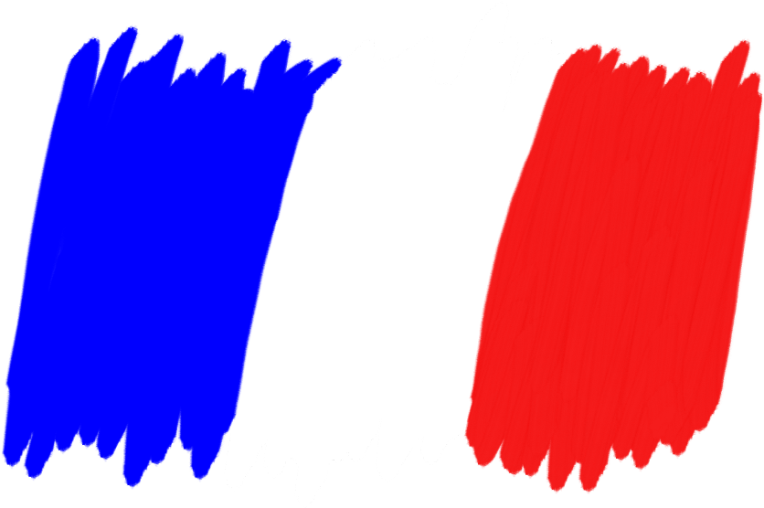 French Tricolor Brushstrokes PNG Image