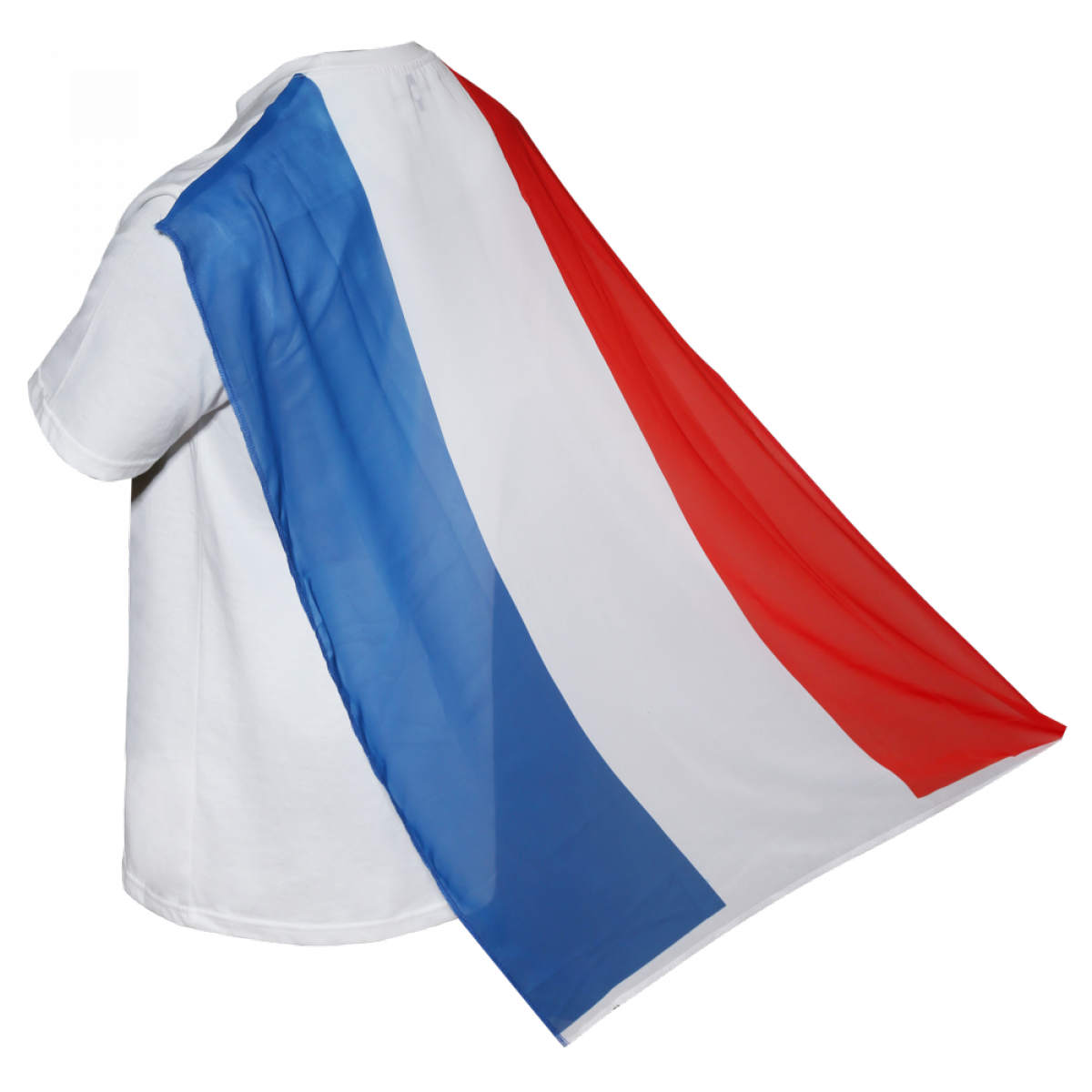 French Tricolor Cape Worn Over Shoulders PNG Image