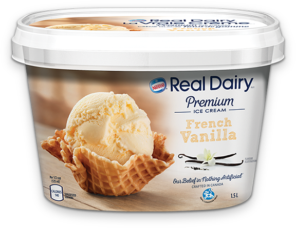 French Vanilla Ice Cream Container PNG Image