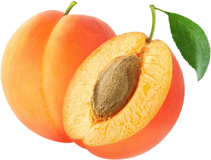 Fresh Apricotand Halfwith Seedand Leaf PNG Image