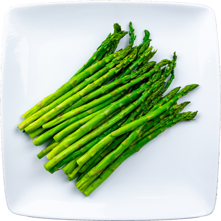 Fresh Asparaguson Plate PNG Image