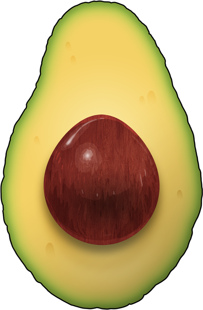 Fresh Avocado Half Illustration PNG Image