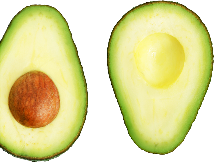 Fresh Avocado Halves Seed Exposed PNG Image