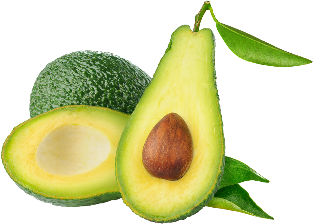 Fresh Avocado Halvesand Whole PNG Image