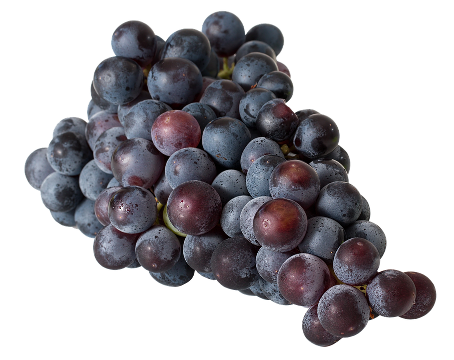 Fresh Black Grapes Cluster PNG Image