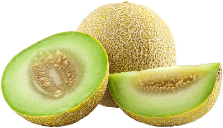 Fresh Cantaloupeand Slices Transparent Background PNG Image